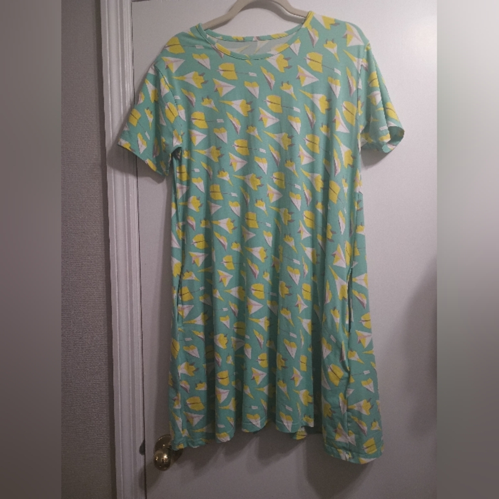 Svaha Paper Airplane Pattern Dress L